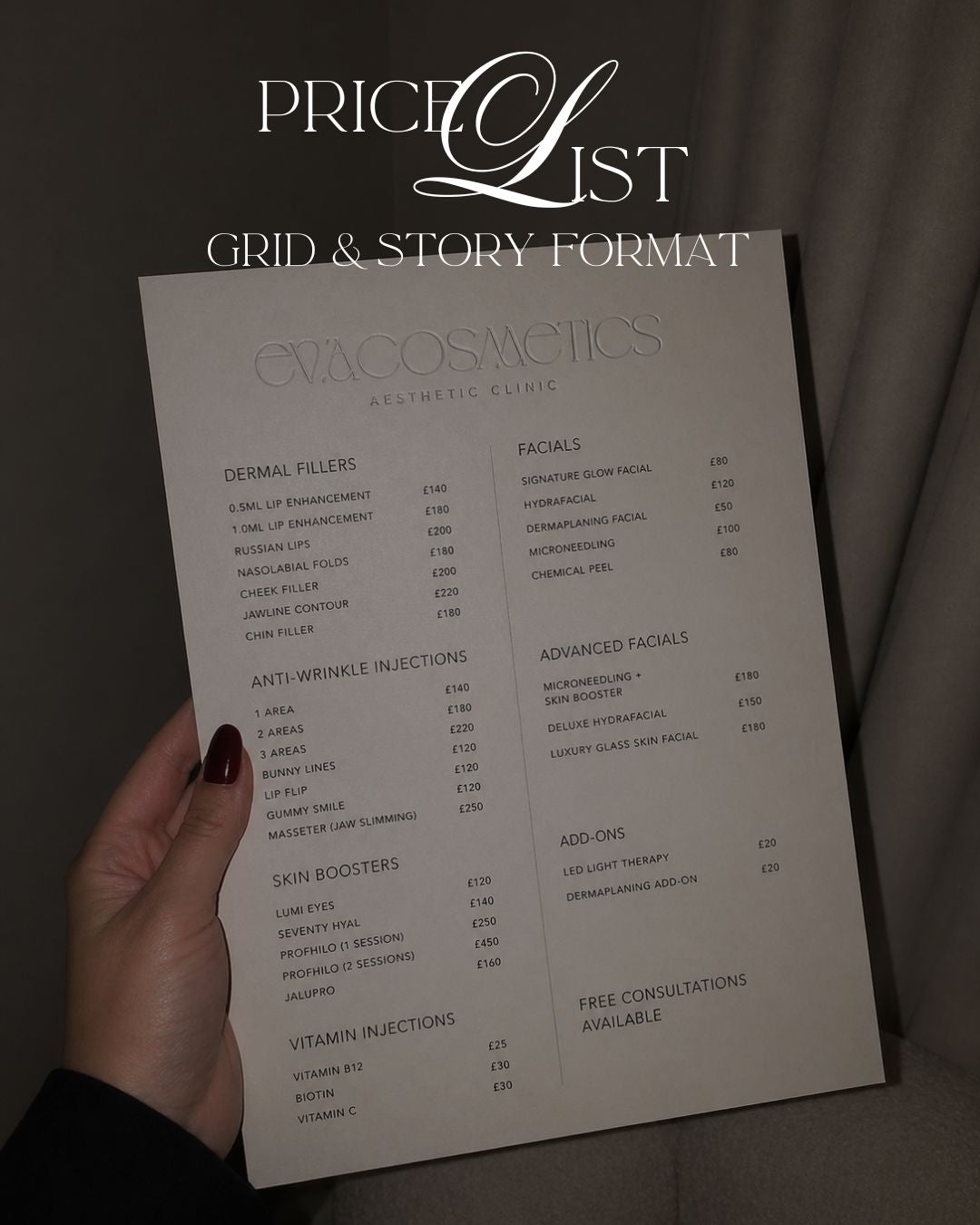 Price List Menu (A4/A5)