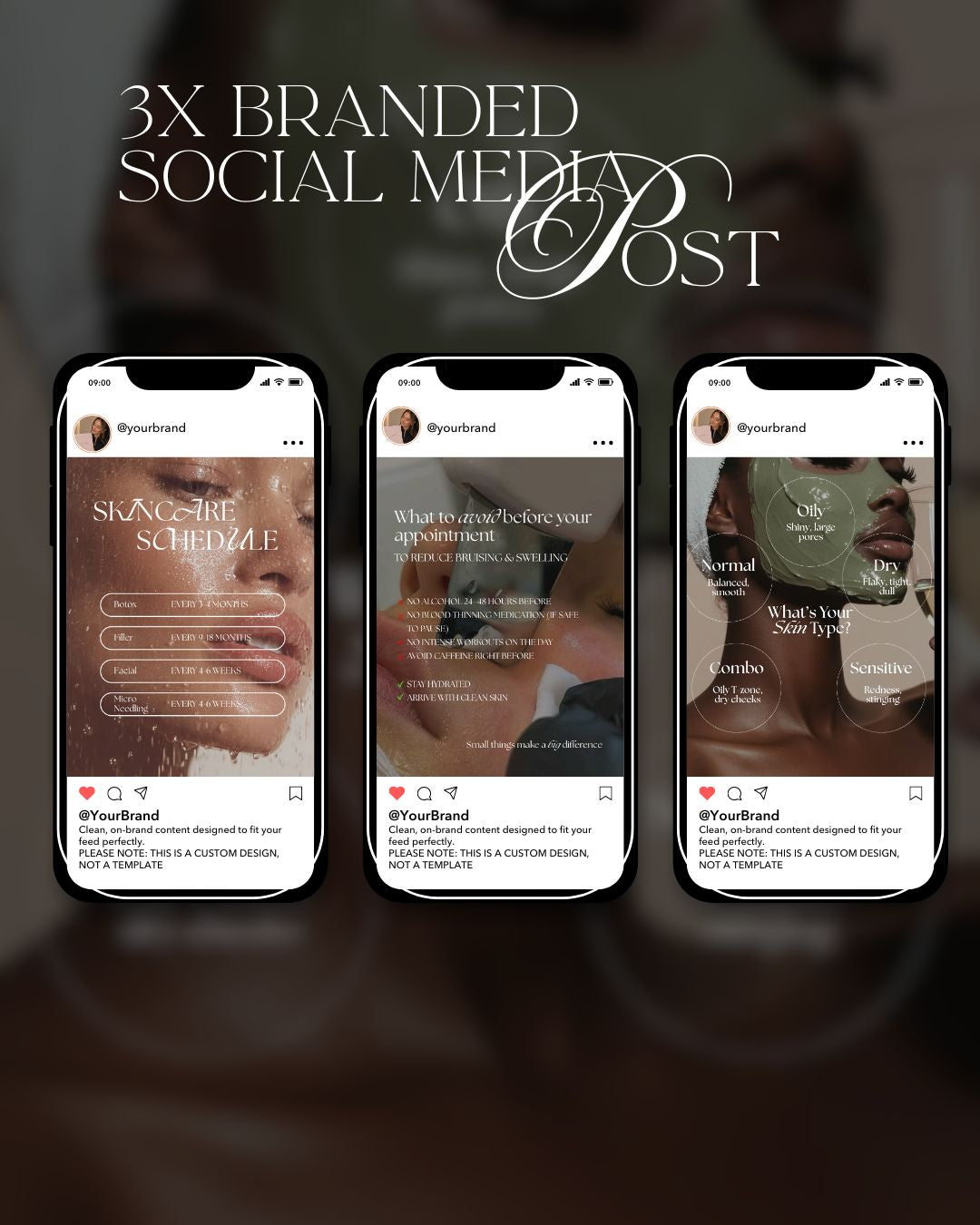 3X Custom Content Social Media Post Bundle