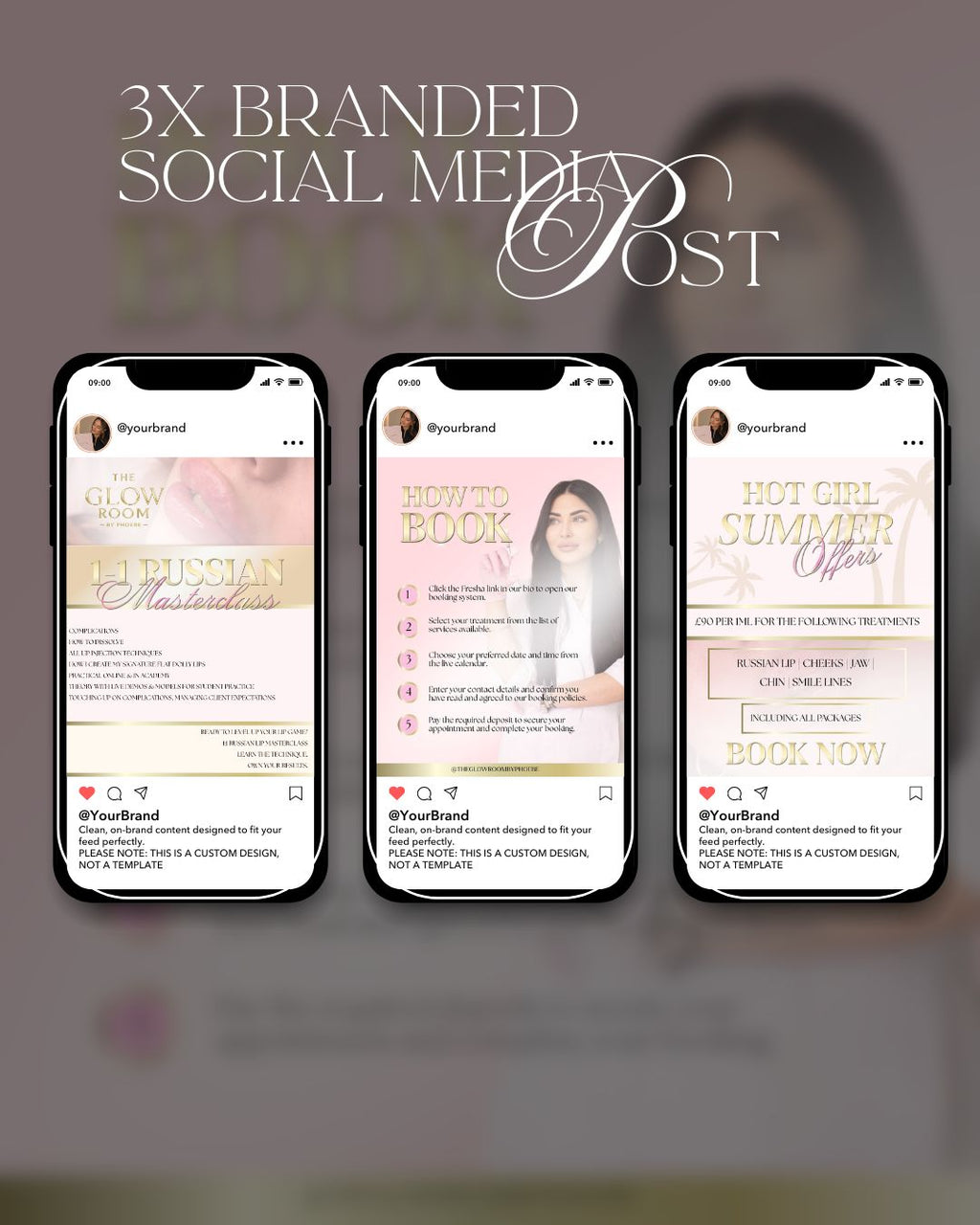 3X Custom Content Social Media Post Bundle